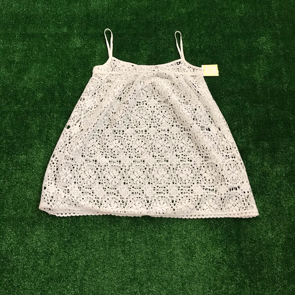 Milly Cabana Crochet Open Knit Lace Cover Up White